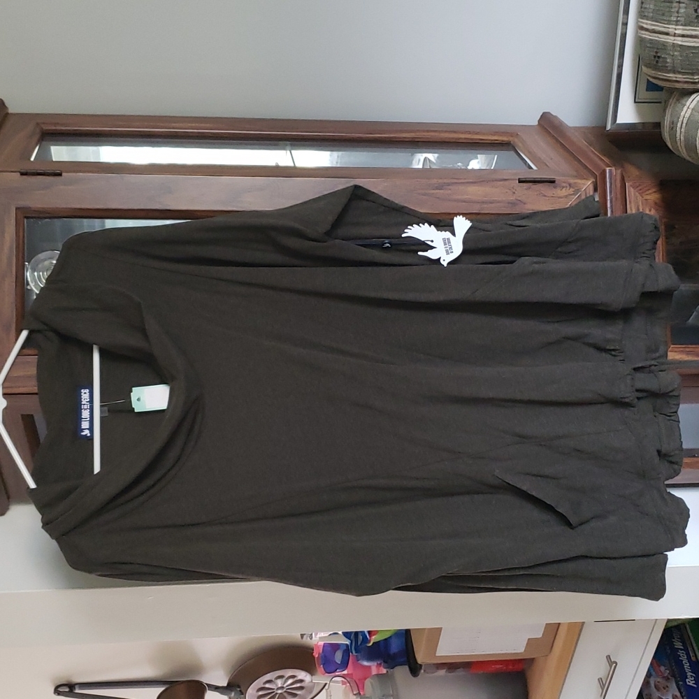 Ink Love & Peace Calyn CowlNecj Knit Pullover, Olive Color, Size 2X